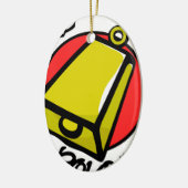 Meer Cowbell Keramisch Ornament (Links)