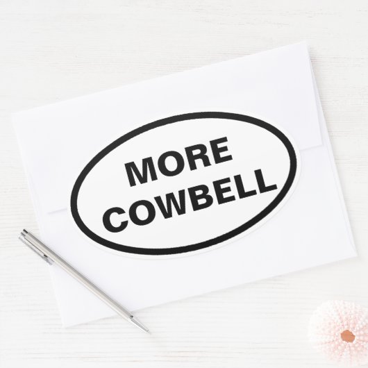 Meer Cowbell ovale auto stickers (Envelop)