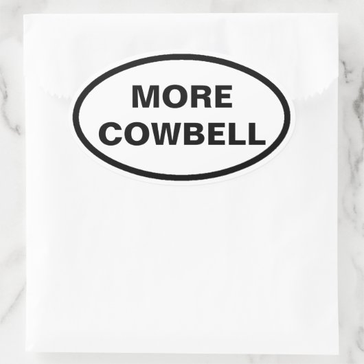 Meer Cowbell ovale auto stickers (Tas)