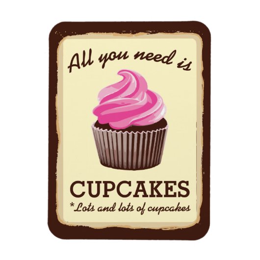 Meer cupcakes magneet (Verticaal)