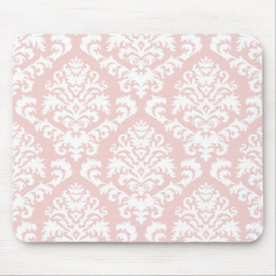 MEER DAMASK IN WIT EN BLUSH PINK MUISMAT