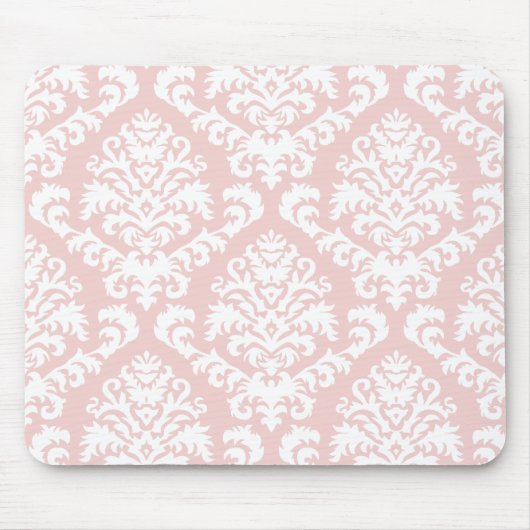 MEER DAMASK IN WIT EN BLUSH PINK MUISMAT (Voorkant)