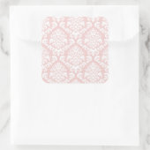 MEER DAMASK IN WIT EN BLUSH PINK VIERKANTE STICKER (Tas)