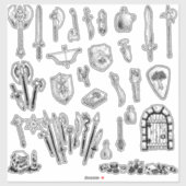 meer dan 25 aan wapens en duinen gebonden stickers (Vel)