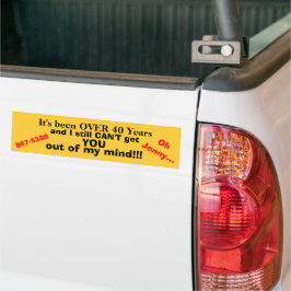 Meer dan 40 jaar retro generiek 867-5309 80s bumpersticker