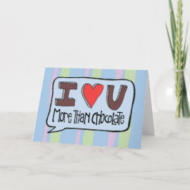 Meer dan Chocolade met strepen Valentijn Feestdagen Kaart