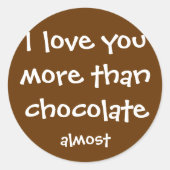 Meer dan chocolade ronde sticker (Voorkant)