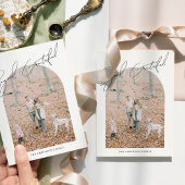 Meer dan dankbaar modern minimalistisch fotoboog feestdagenkaart