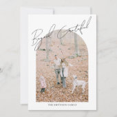 Meer dan dankbaar modern minimalistisch fotoboog feestdagenkaart (Voorkant)