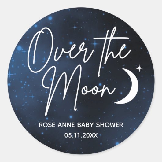 Meer dan de datum van de Naam van de Maan die Baby Ronde Sticker (Voorkant)