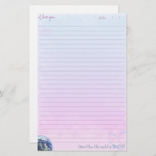 Meer dan de wereld is groot briefpapier (Voorkant / Achterkant)