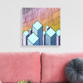 Meer dan drie wolkenkrabbers canvas afdruk (Insitu (Woonkamer))