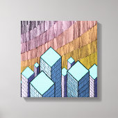 Meer dan drie wolkenkrabbers canvas afdruk (Voorkant)