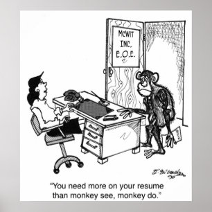 Meer dan een aap bekijken op een hervat poster