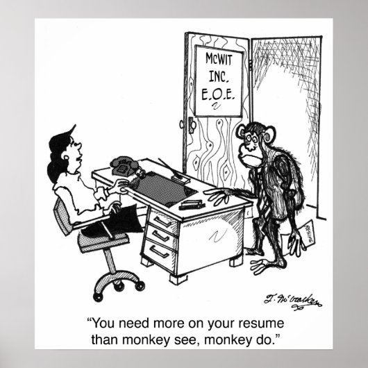 Meer dan een aap bekijken op een hervat poster (Voorkant)