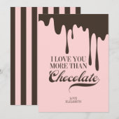 Meer dan een chocolade Valentijn-liefdeskaart Feestdagenkaart (Voorkant / Achterkant)