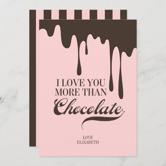 Meer dan een chocolade Valentijn-liefdeskaart Feestdagenkaart (Voorkant / Achterkant)