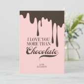 Meer dan een chocolade Valentijn-liefdeskaart Feestdagenkaart (Staand voorkant)