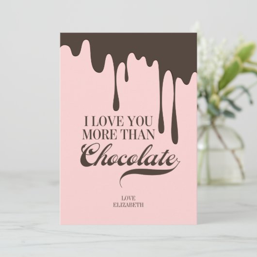 Meer dan een chocolade Valentijn-liefdeskaart Feestdagenkaart (Staand voorkant)