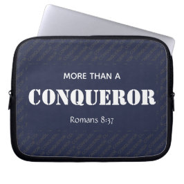 MEER DAN EEN CONQUEROR Motivatie Christelijk Laptop Sleeve