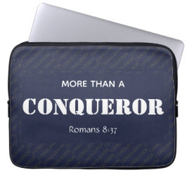 MEER DAN EEN CONQUEROR Motivatie Christelijk Laptop Sleeve