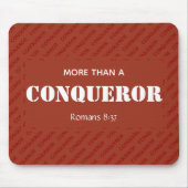 MEER DAN EEN CONQUEROR Motivatie Christelijk ROOD Muismat (Voorkant)