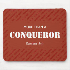 MEER DAN EEN CONQUEROR Motivatie Christelijk ROOD Muismat