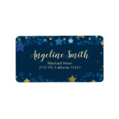 Meer dan het adres van het blauwe Baby shower van Etiket (Voorkant)