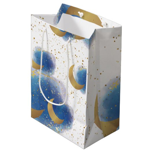 Meer dan het Moon Wrapping Paper Medium Cadeauzakje (Voorkant Gekanteld)