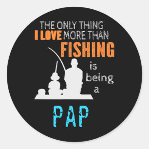 Meer dan liefde vissen pap speciale opa  ronde sticker