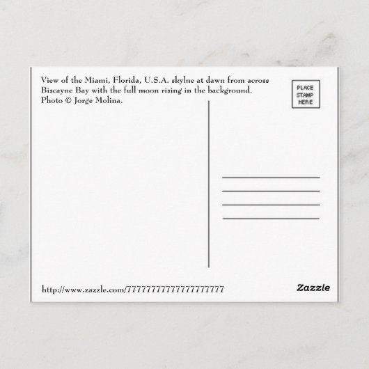 MEER DAN MIAMI. BRIEFKAART (Achterkant)