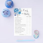 Meer dan of onder de blauwe ventilatorcoureerkaart flyer (Enkel)