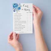 Meer dan of onder de blauwe ventilatorcoureerkaart flyer (Hand)