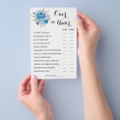 Meer dan of onder de blauwe ventilatorcoureerkaart flyer (Hand)