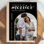 Meer de Merrier Black Gold Kerstzwangerschap Folie Feestdagenkaart