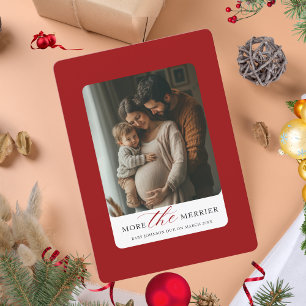 Meer De Merrier Christmas Baby Fotoaankondiging Feestdagenkaart