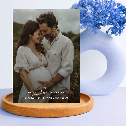 Meer De Merrier Foto Zwangerschap Kerstmis Feestdagenkaart