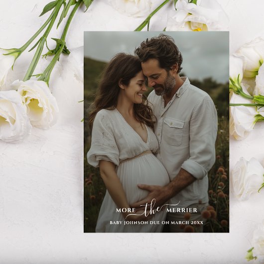 Meer De Merrier Foto Zwangerschap Kerstmis Feestdagenkaart