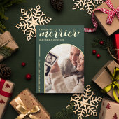 Meer de Merrier Groene Gouden Kerstzwangerschap Folie Feestdagenkaart