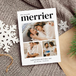 Meer de Merrier Moderne Kerstzwangerschap Feestdagenkaart<br><div class="desc">Introductie van onze Christmas Pregnancy Announcement Holiday Kaart, een hartverwarmende en vreugdevolle manier om uw spannende nieuws te delen tijdens het vakantieseizoen. Deze kaart is voorzien van een eenvoudige maar gedurfde typografie ontwerp dat krachtig verklaart "The More, The Merrier." Gecombineerd met een fotocollage is het de perfecte manier om het...</div>