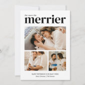 Meer de Merrier Moderne Kerstzwangerschap Feestdagenkaart (Voorkant)