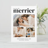 Meer de Merrier Moderne Kerstzwangerschap Feestdagenkaart (Staand voorkant)