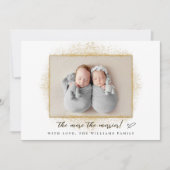 Meer De Merrier Twins Vakantie Geboorte Aankondigi Feestdagenkaart (Voorkant)