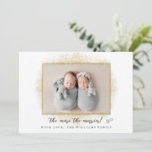 Meer De Merrier Twins Vakantie Geboorte Aankondigi Feestdagenkaart (Staand voorkant)