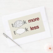 Meer denken, minder praten rechthoekige sticker (Envelop)