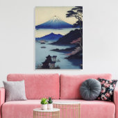 Meer, dennenboom en berg - Japan Canvas Afdruk (Insitu (Woonkamer))
