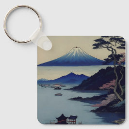 Meer, dennenboom en berg - Japan Sleutelhanger