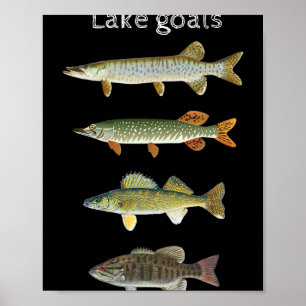 Meer Doelen Vissen Musky Snoek Walleye Kleine Mond Poster