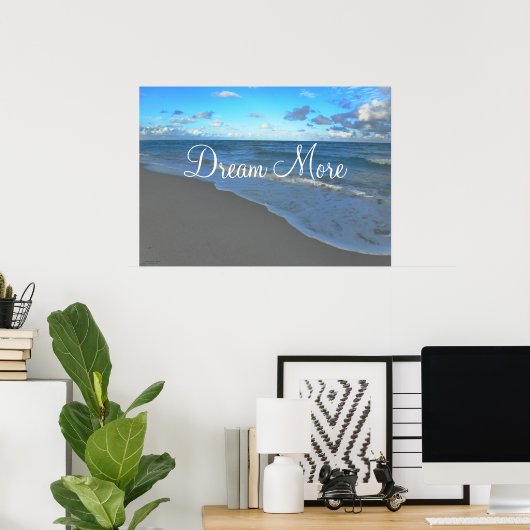 Meer dromen, Motivatie oceaanlandschap Poster (Thuiskantoor)