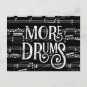 Meer Drums-bord - zwarte witte muziek Briefkaart (Voorkant)